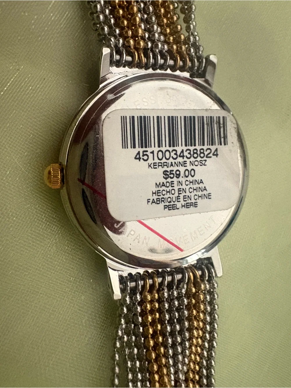 Chico's Gold & silver beaded Watch Bracelet